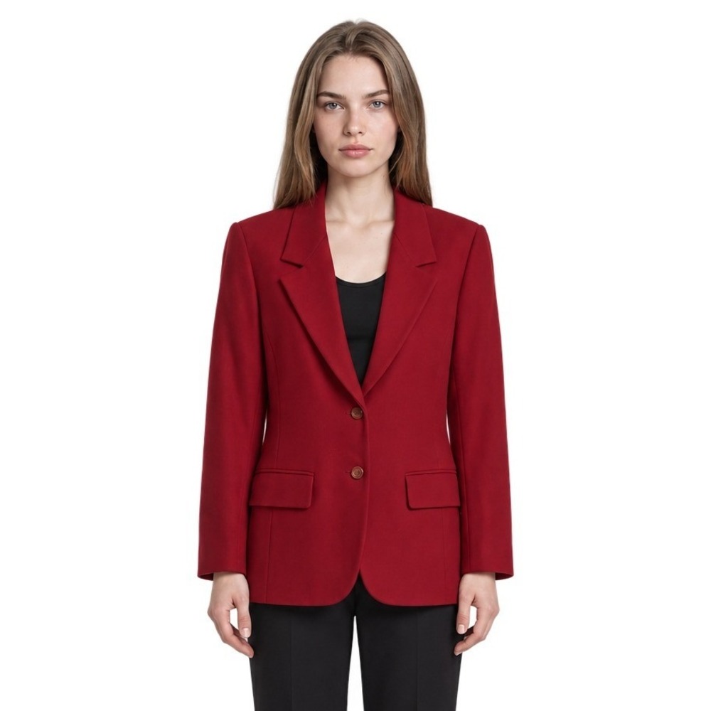 Pendleton Blazer Women's 10 Petite Red Vintage Made in USA 100% Virgin Wool